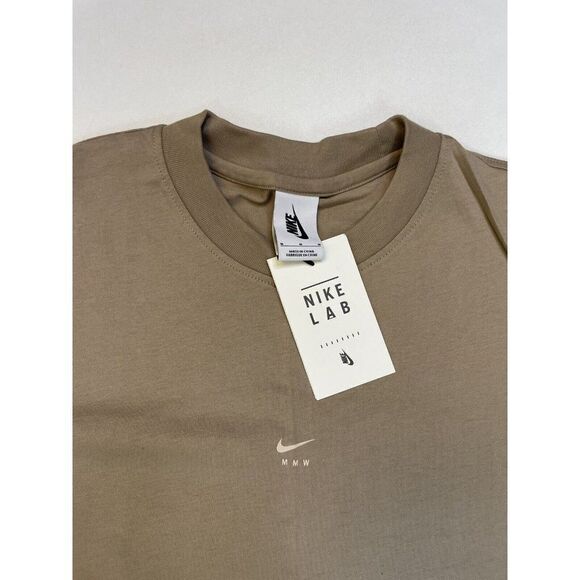 NIKELAB X MMW Nike Center Swoosh Graphic T-shirt Men Medium Beige AA4244 235 NWT - Picture 6 of 8